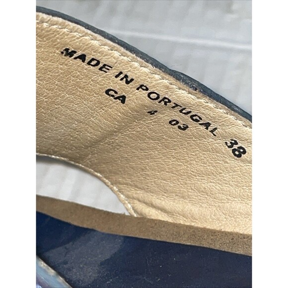 Dansko Sandals Womens US 8  Slide Blue Leather Slip On Wedge Flip Flop EU 38 - Picture 15 of 16